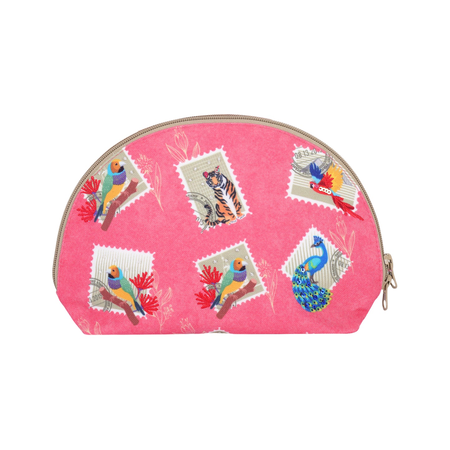 Vintage Wildlife Stamp Cosmetic Pouch