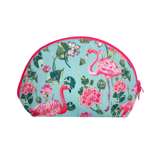 Flamingo Lotus Garden Cosmetic Pouch