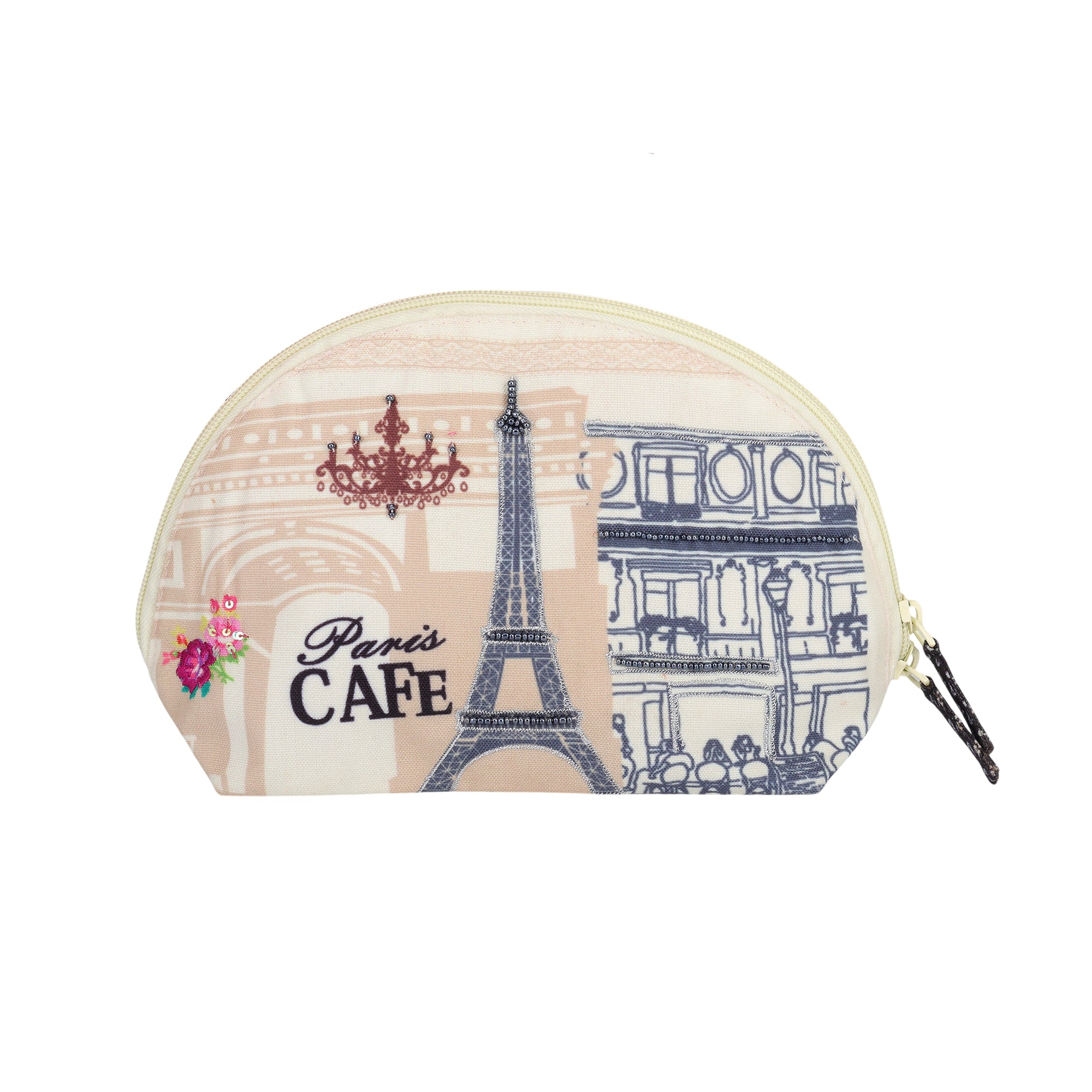 Paris Cafe Cosmetic Bag Halfmoon