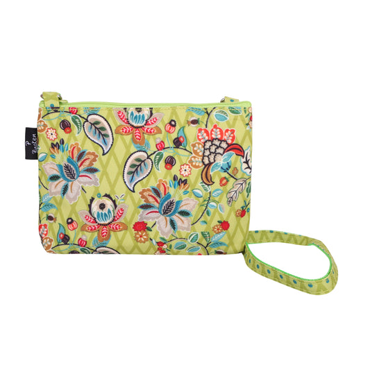 Verdant Songbird Garden Crossbody Pouch