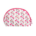 Pink Flamingo Parade Cosmetic Halfmoon Pouch