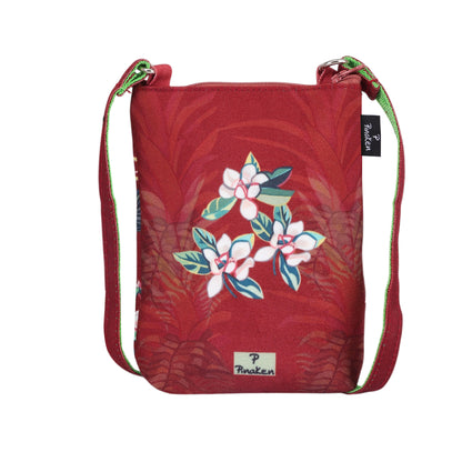 Crimson Jungle Leopard Crossbody Pouch