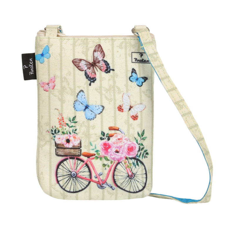 Vintage Floral Bicycle Butterfly Sling Bag