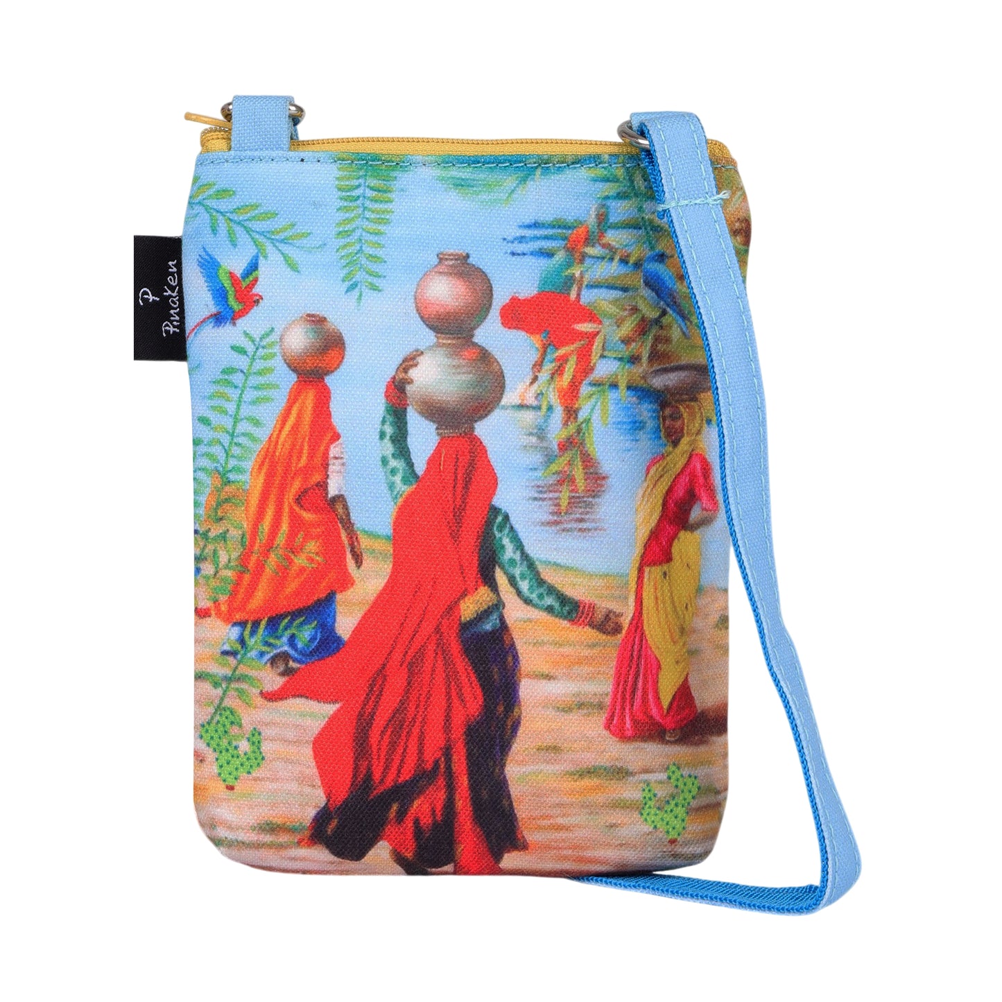 Village Heritage Art Mini Crossbody Sling Bag
