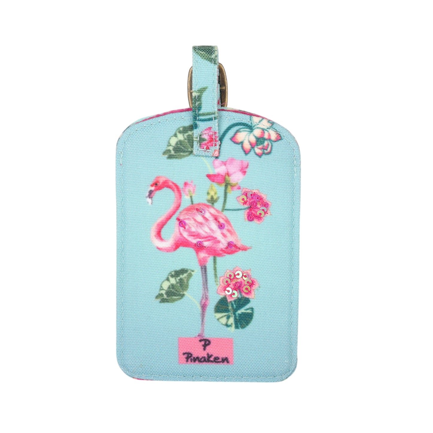 Tropical Flamingo Bloom Luggage Tag