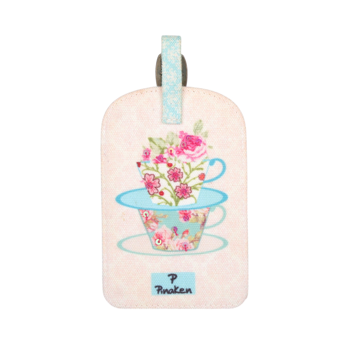Floral Teacup Garden Luggage Tag