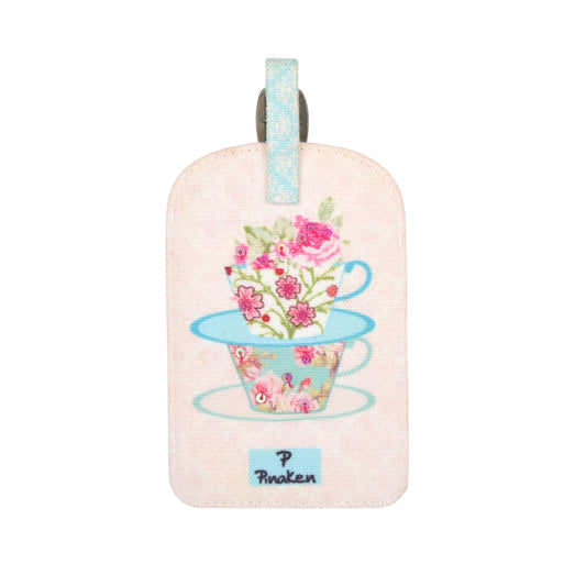 Floral Teacup Garden Luggage Tag