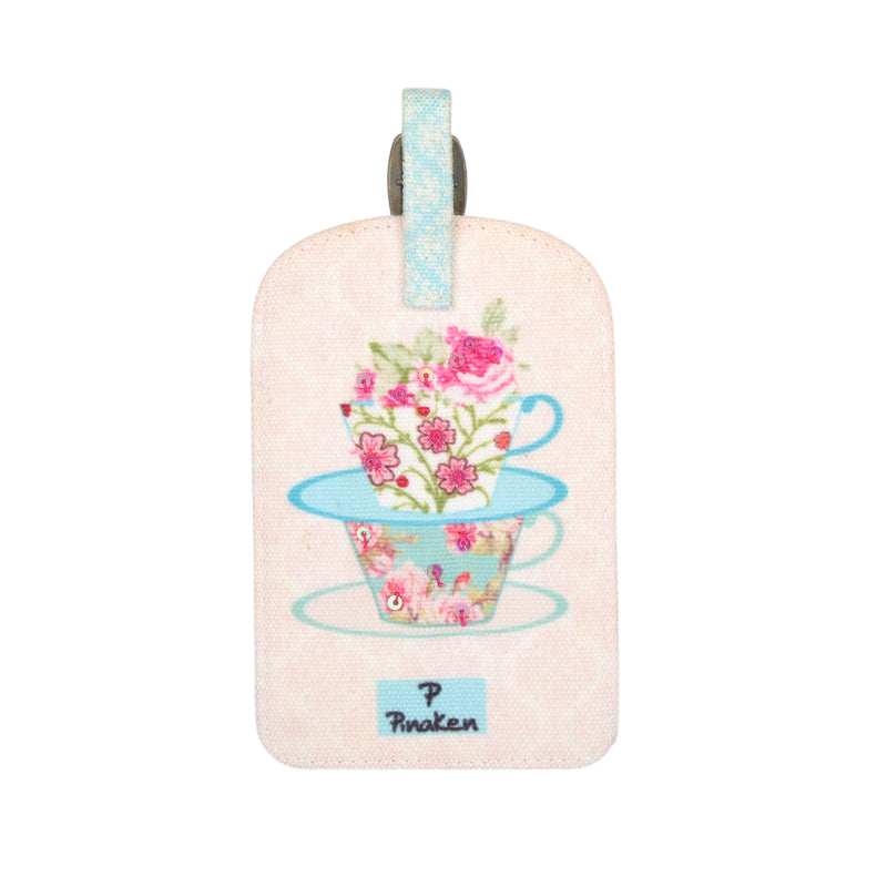 Floral Teacup Garden Luggage Tag