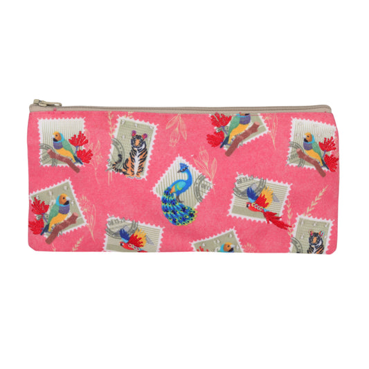 Wildlife Postage Stamp Pencil Pouch