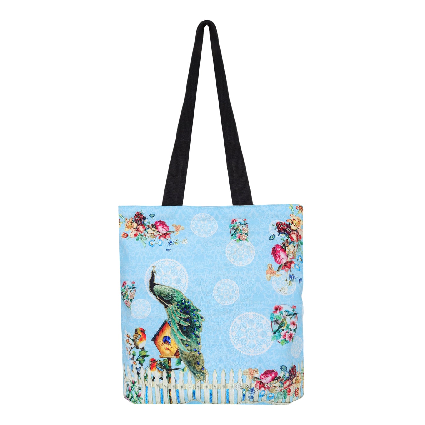 Peacock Birdhouse Garden Tote