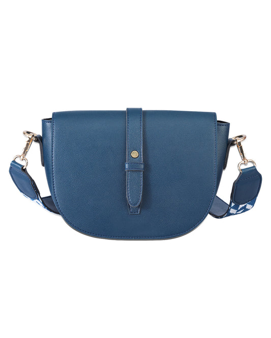 Indigo Embroidered Handle Sling Bag