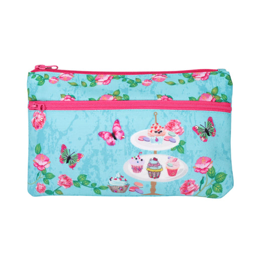 Afternoon Tea Garden Double Zip Pouch