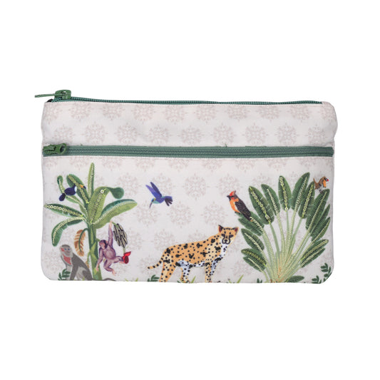Tropical Safari Double Zip Pencil Pouch