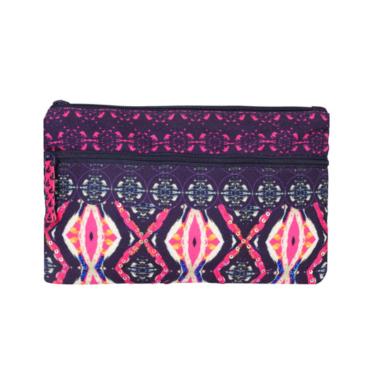 Bohemian Mosaic Double Zip Pencil Pouch