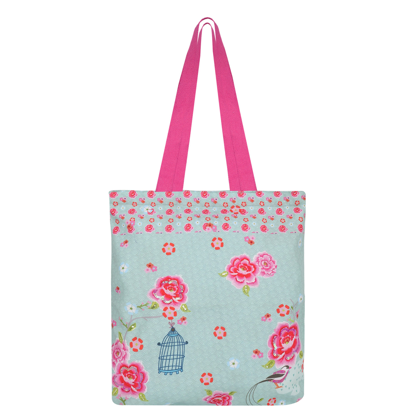 1 Zipper  Birdcage Tote Bag