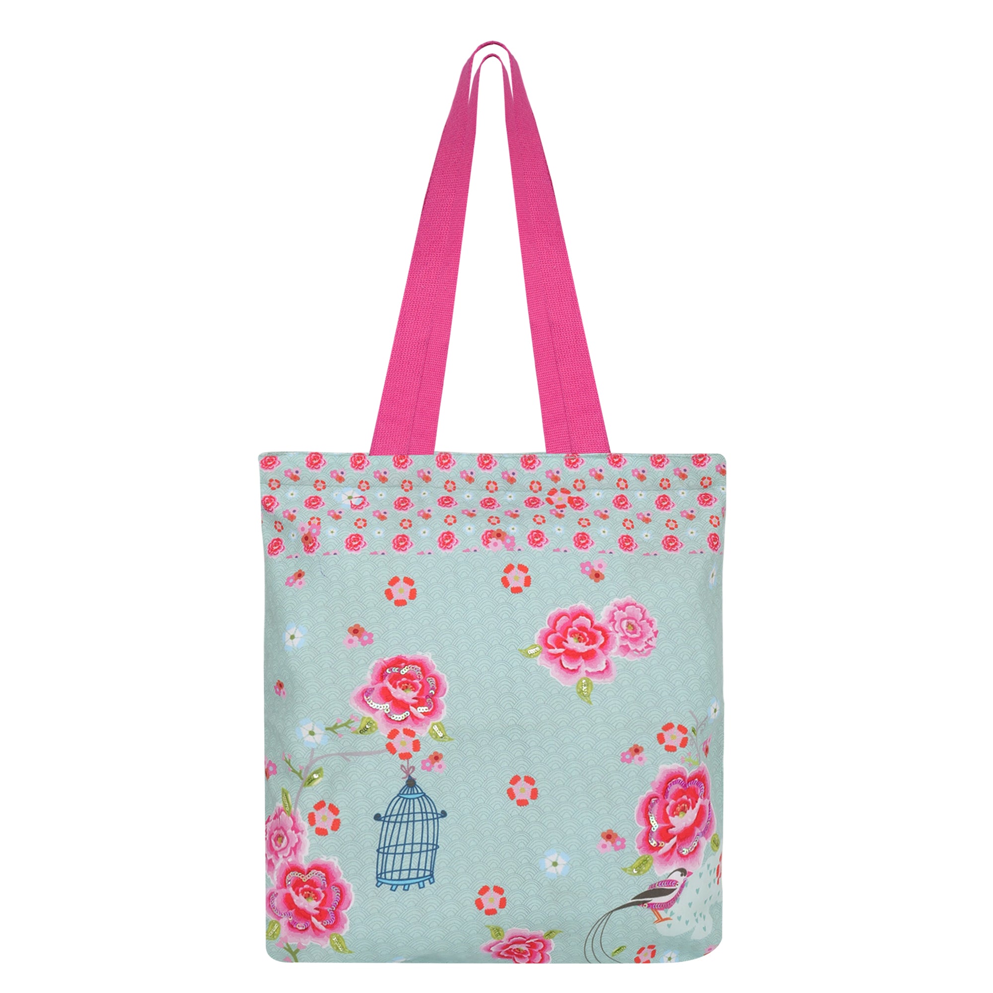 1 Zipper  Birdcage Tote Bag