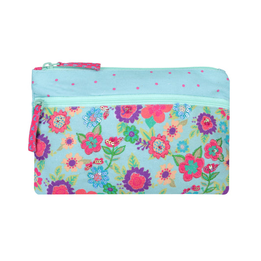 Blossom Meadow Double Zip Pencil Pouch