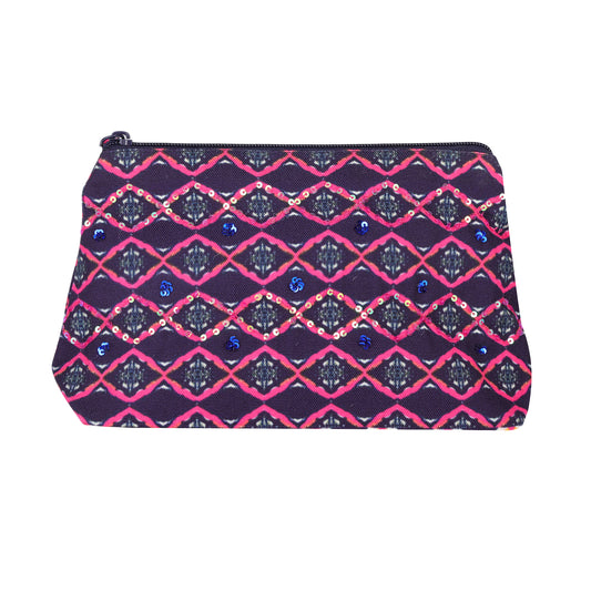 Midnight Diamond Tribal Pattern Pouch