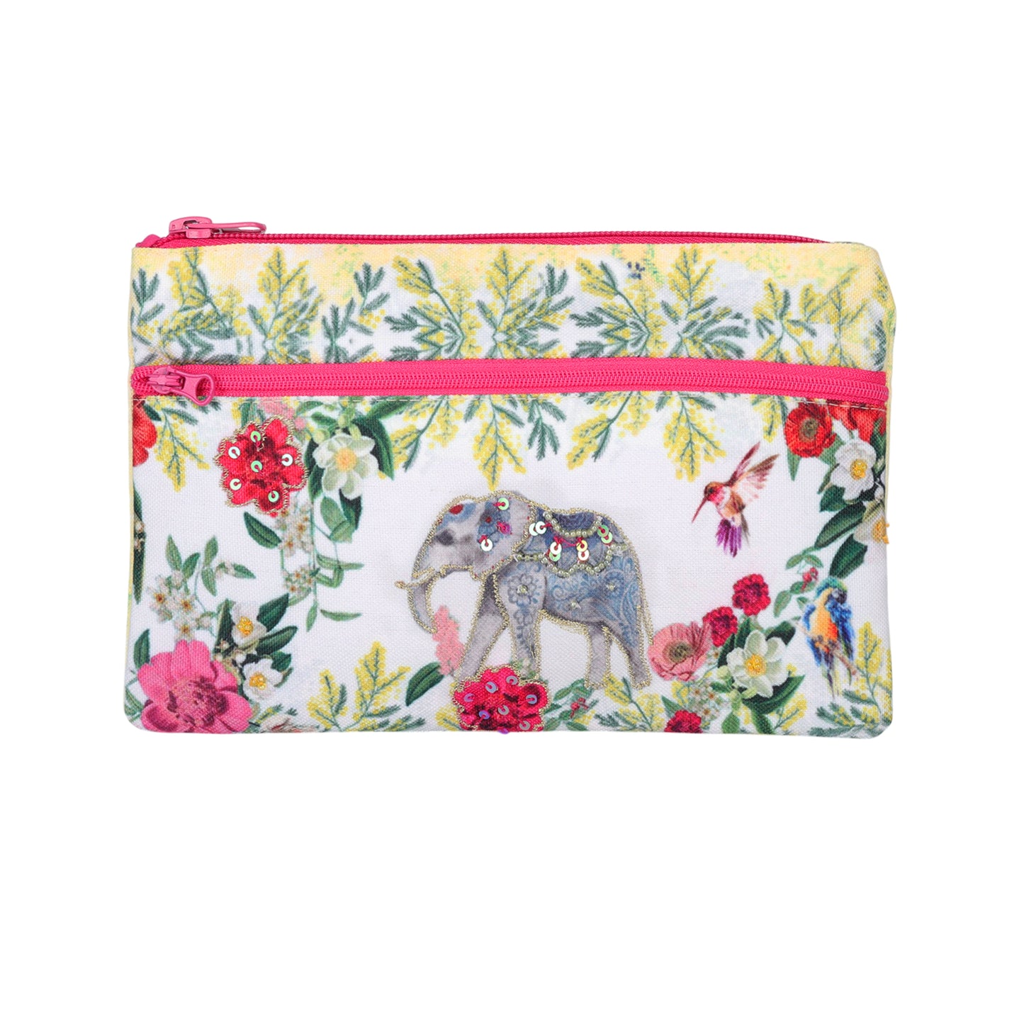 Elephant Garden Double Zip Pouch