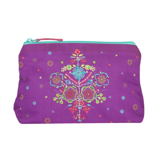 Bohemian Floral Mandala Cosmetic Pouch