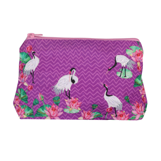 Lotus Crane Garden Cosmetic Pouch