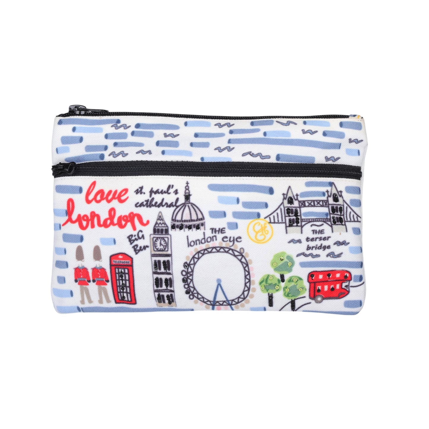 Love London Double Zip Pouch