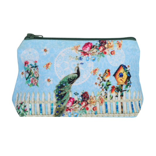 Peacock Garden Paradise Cosmetic Pouch