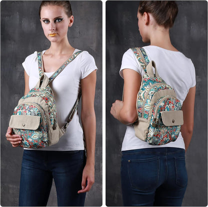 Pinaken Crossbody Canvas Backpack