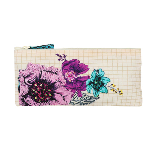 Blooming Meadow Floral Grid Pencil Case