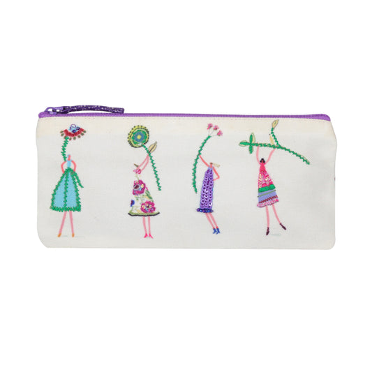 Whimsical Floral Friends Pencil Case