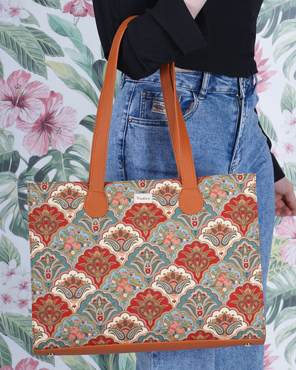 Rose & Paisely Office Tote Bag Without Embroidery