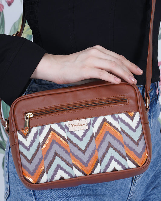 Chevron Box Sling Bag