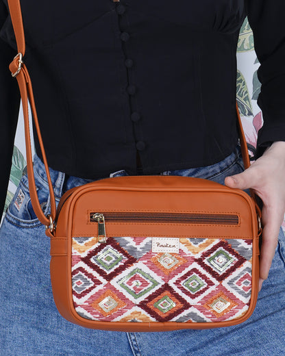 Ikat Diamond Box Sling Bag