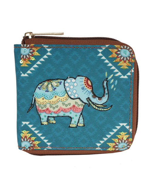 Jumbo Trunk Side Zip Canvas Wallet