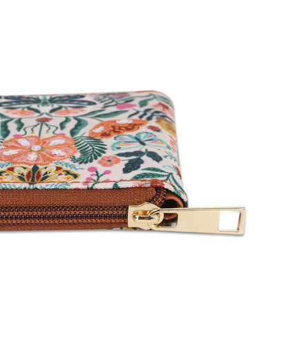 Butterfly Garden Side Zip Canvas Wallet