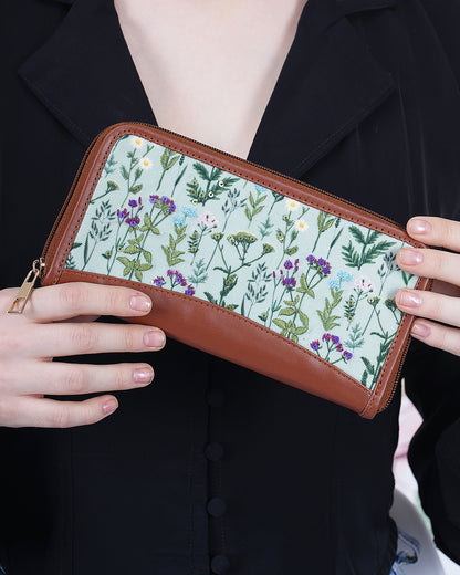 Botnical Floral Top Zip Clutch Wallet