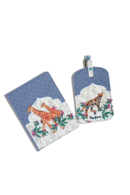 Savana Grassland Set Of 2 Combo Passport Holder And Luggage Tag