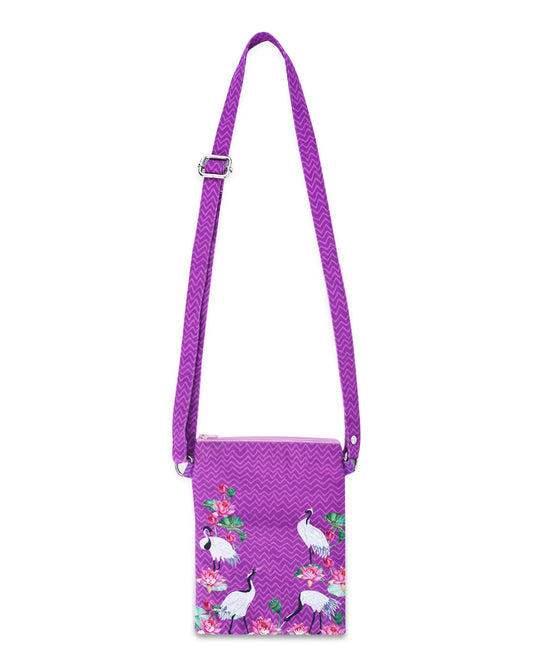 Crane With Lotus Small Sling Bag