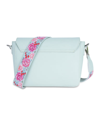 Peony Embroidered Handle Sling Bag