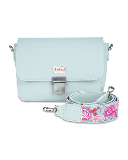 Peony Embroidered Handle Sling Bag