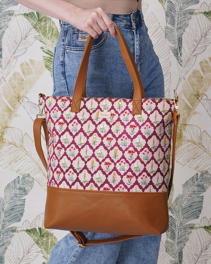 Floral Quatre Foil Tote Sling Bag