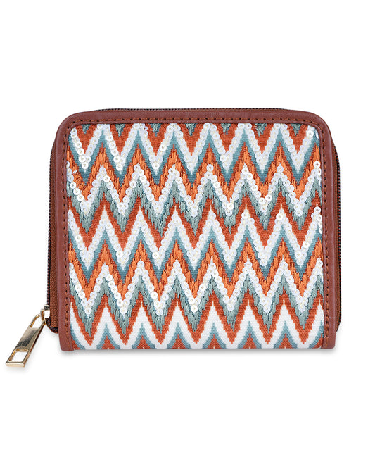 Zigzag Top Zip Wallet