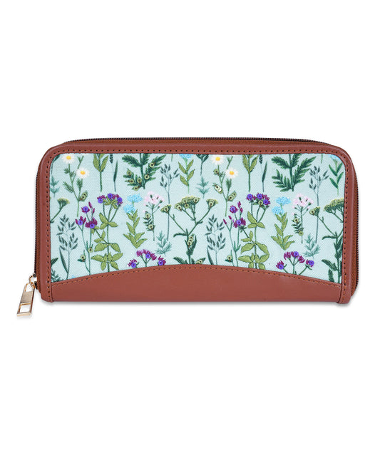 Botnical Floral Top Zip Clutch Wallet