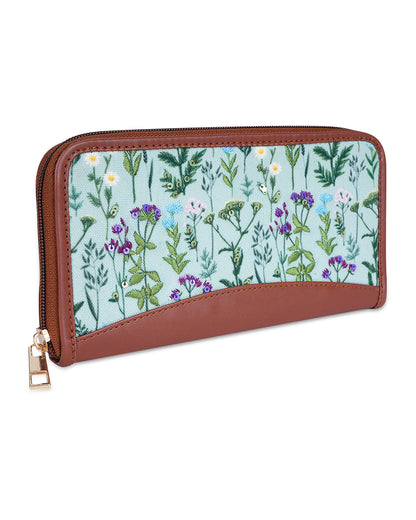 Botnical Floral Top Zip Clutch Wallet