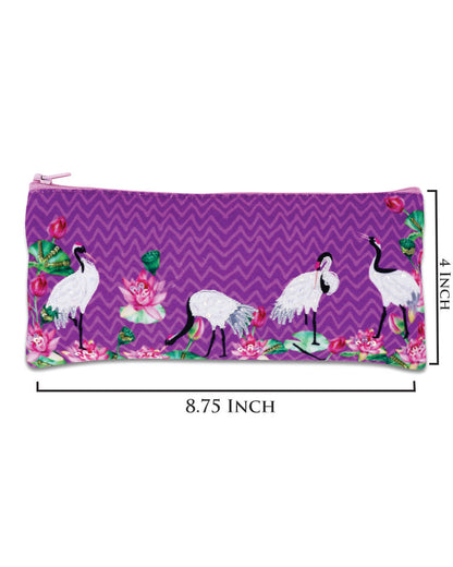 Crane With Lotus & Humming Birds Pencil Pouches