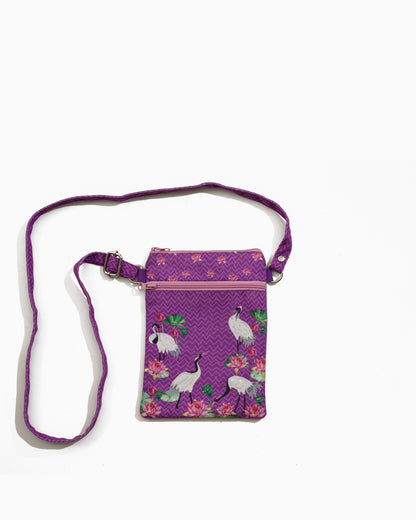 Crane With Lotus Sling bag