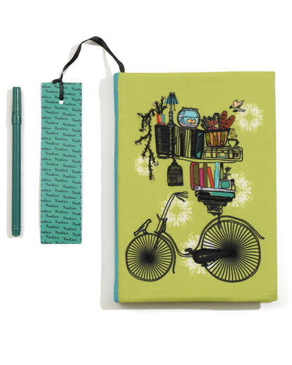 Brain Bridge Cycle Fabric Notebook 8 X 6"