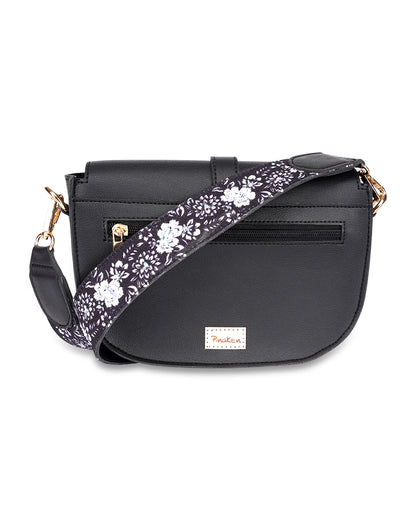 Ebony Embroidered Handle Sling Bag