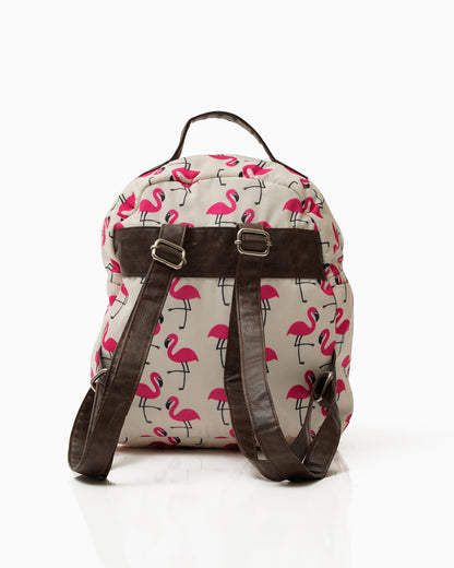 Flamingo Blush Backpack Side Pocket