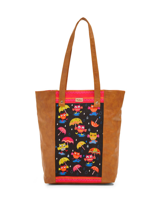 Funky Owl  Pu Side Tote bag